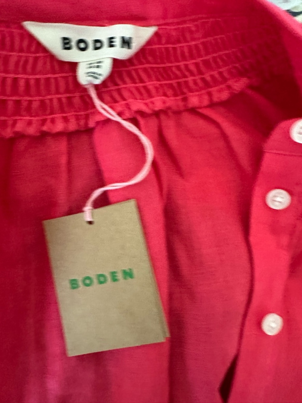 NWT Boden Ada Linen Midi Dress Pink Bright Summer Vibrant Bohemian Chic 8R - Picture 6 of 8